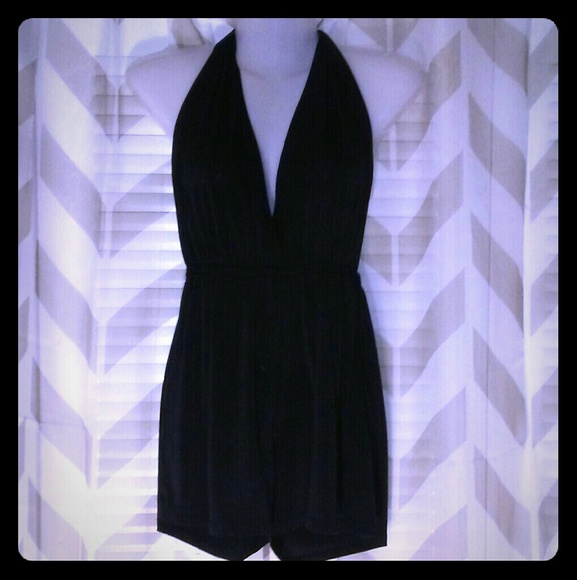 Brandy Melville Other - Brandy❤Melville Romper Shorts Halter Black Stretch